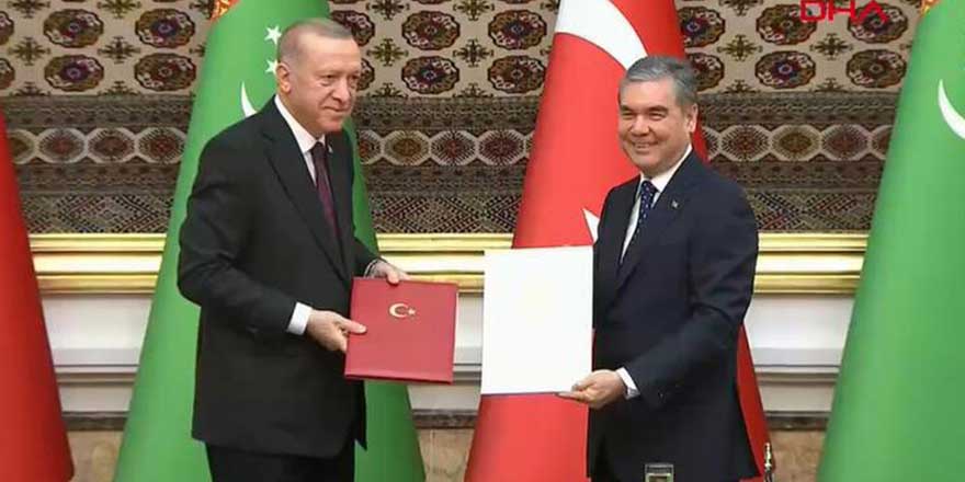 Cumhurbaşkanı Erdoğan ve Türkmenistan Başkanı'ndan ortak açıklama