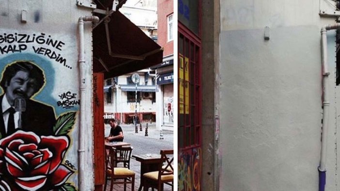 Kadıköy'de duvarlara yapılan resimlerin bazıları ekiplerce silindi