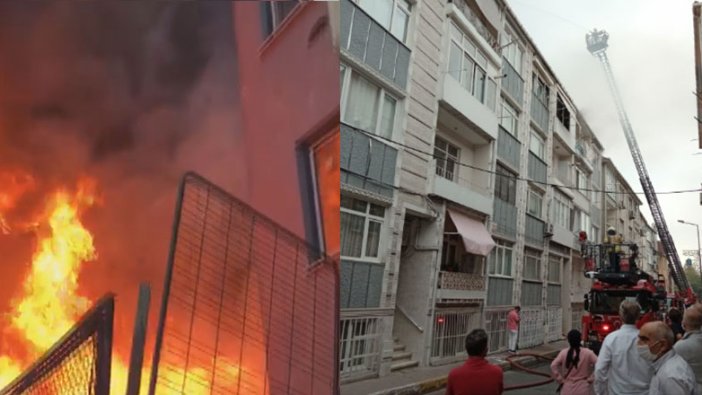 İstanbul'da 5 katlı binada korkutan yangın!