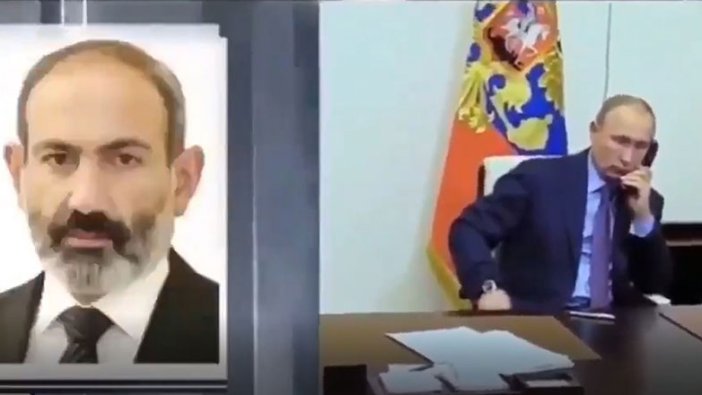 Rus devlet kanalında ilginç görüntüler! Ermenistan Başbakanı ısrarla Vladimir Putin'i aradı!