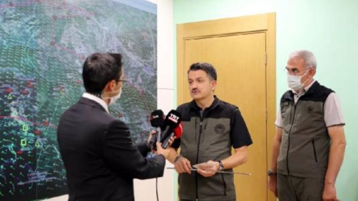 Bakan Pakdemir'liden Hatay'daki orman yangını ile ilgili sabotaj açıklaması