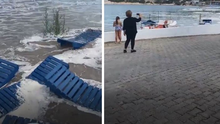 İzmir'de 6.6 büyüklüğündeki depremin ardından deniz seviyesi yükseldi