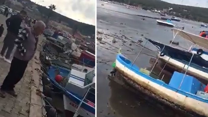 İzmir'de yaşanan deprem sonrası deniz 30 metre çekildi