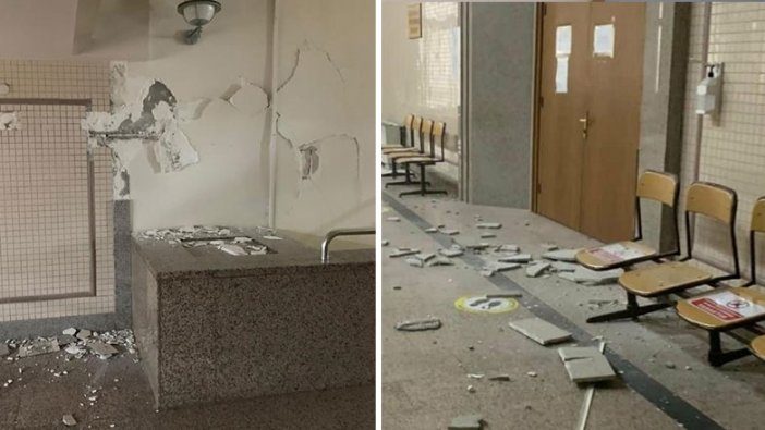 Depremden etkilenen İzmir Adliyesi hasar gördü