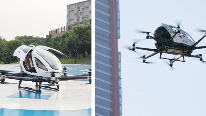 Güney Kore'nin Seul kentinde drone taksiler böyle görüntülendi