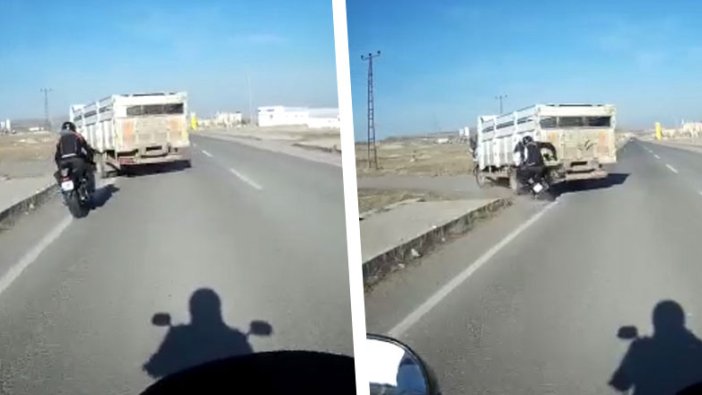 Kars'ta polis memurunun kaza anı böyle görüntülendi