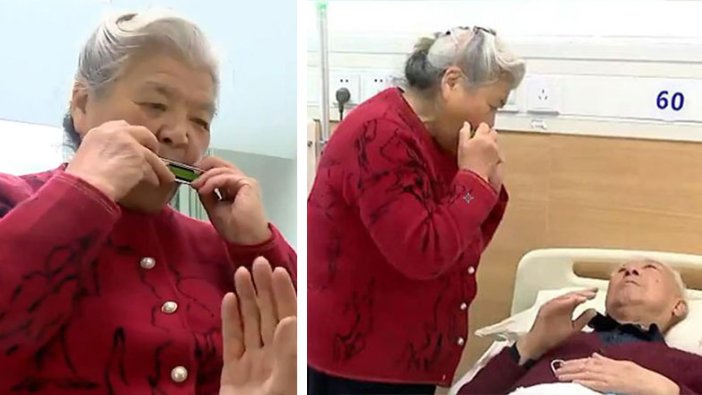 Çin'de hasta kocasına mızıkayla şifa oluyor