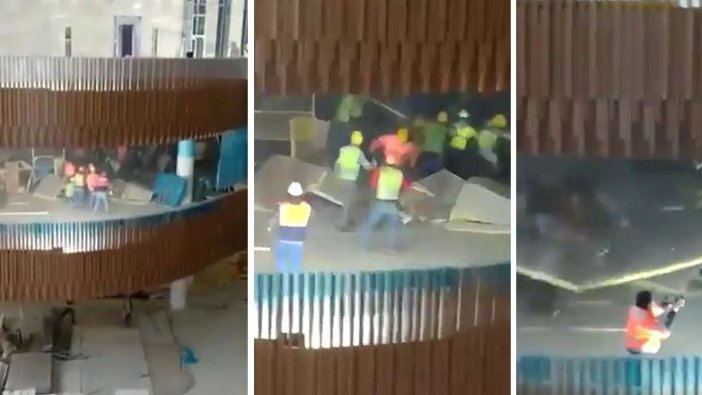 Atatürk Kültür Merkezi inşaatında korku dolu anlar saniye saniye görüntülendi