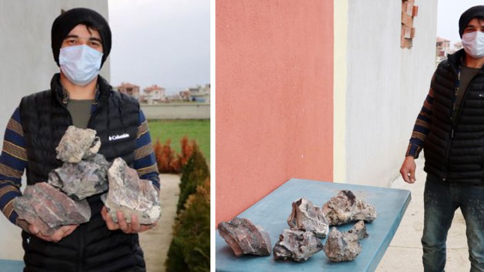 Afyonkarahisar'da Erol Çevik, gök taşı diye yıllarca sakladı taşlar bakın ne çıktı