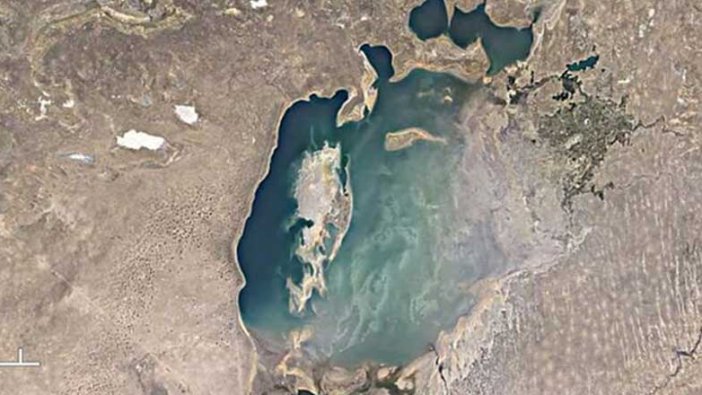 Uydu görüntüleri ortaya çıkardı! Aral Gölü 36 yıl sonra bu hale geldi