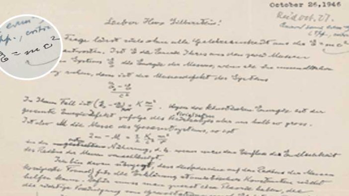 Einstein’ın mektubu 3.3 milyon TL’ye satışa çıkıyor