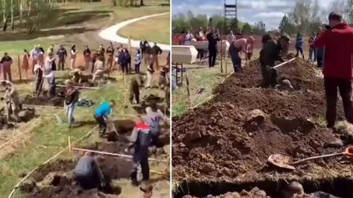 Rusya'da mezar yarışı ülkeyi karıştırdı! Görüntüler infiale neden oldu