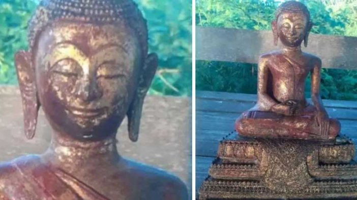 Tayland'da müzeden çalınan heykel 2 ay sonra otobüs durağında ortaya çıktı