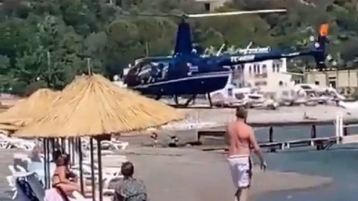 Sosyal medyada büyük tepki toplamıştı... Halk plajına helikopterle inen adam kendini böyle savundu