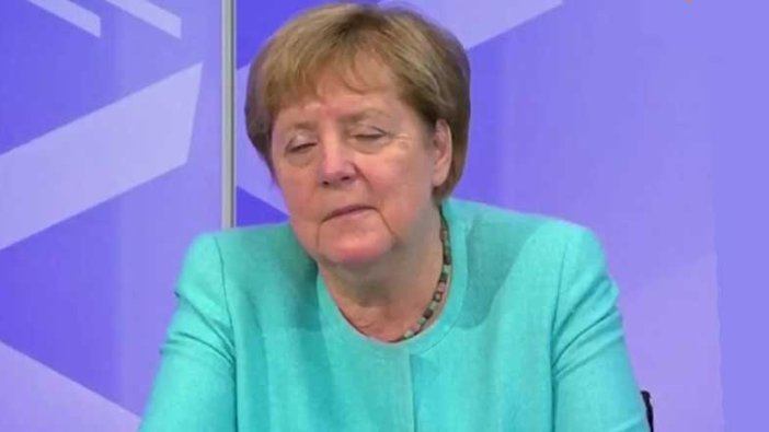Almanya Başkanı Merkel’in canlı yayında zor anları! Gece boyunca sanki beşik sallamış gibi...