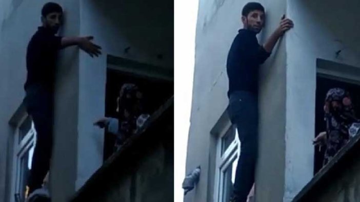 İstanbul'da pencerede mahsur kalan hırsız bina sakinleri acıdı