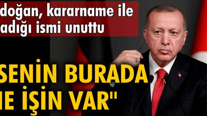 Erdoğan, kararname ile atadığı ismi unuttu: 
