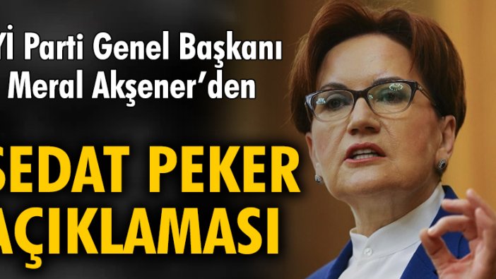 Meral Akşener'den 'Sedat Peker' açıklaması