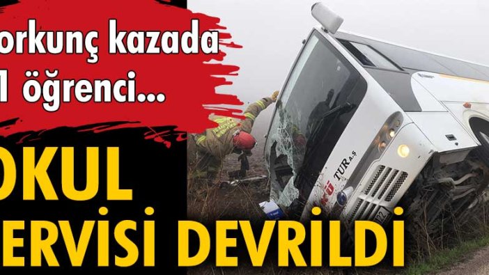 Balıkesir'de okul servisi kaza yaptı: 11'i öğrenci 13 yaralı