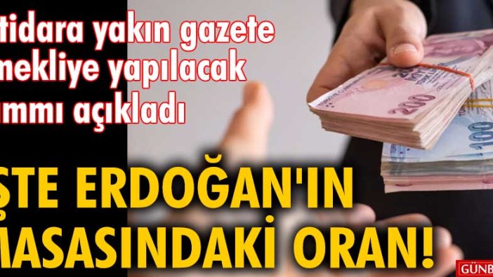 Yenişafak gazetesi emekliye yapılacak zammı açıkladı İşte Erdoğan'ın masasındaki oran!