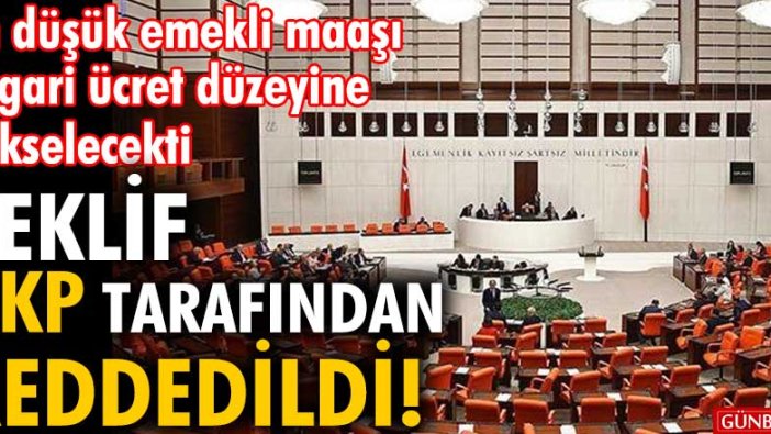 En düşük emekli maaşı asgari ücret düzeyine yükselecekti! Teklif AKP tarafından reddedildi!