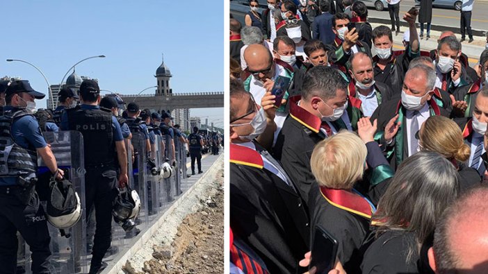 Ankara'ya yürüyen baro başkanlarına polis engeli