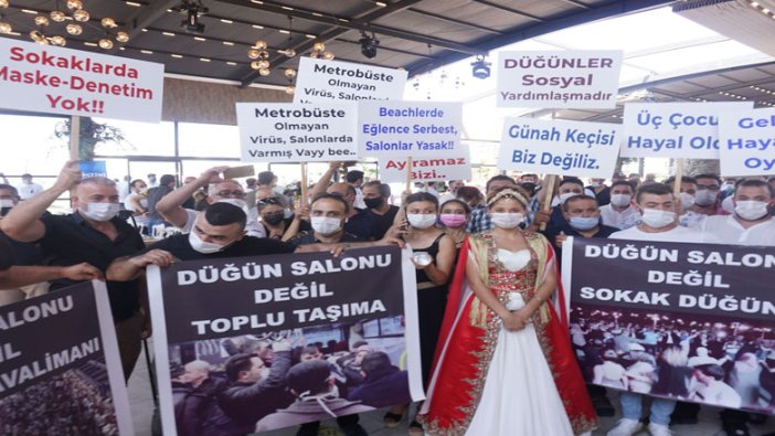 Evlenmek isteyen çiftlerden 'düğün yasaklarına' protesto